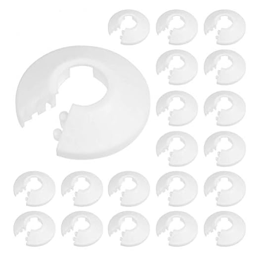BUYGOO 20 piezas embellecedor radiador plástico para tuberías Cubiertas para tuberías de 15 mm de diámetro (blancas)