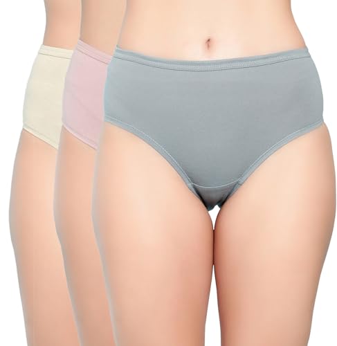 Image of Shasmi Women's Super Combed Cotton Mid Low High Rise Coverage Hipster Full Briefs Breathable with Concealed Waistband Ladies Underwear Panties (Hipster 8901)