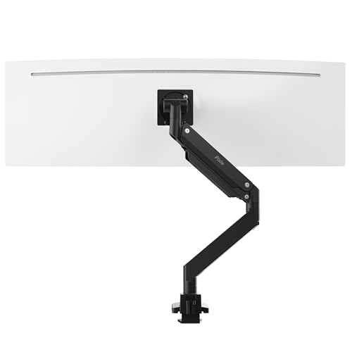 Image of Pixio PS2S Titan Black Ultrawide Mega Heavy-Duty Premium Single Monitor Arm Stand fits up to 57 inch Monitors Holds up to 59.4lbs VESA Compatible Integrated Cable Management