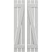 Ekena Millwork ARW102SB311X48STH Americraft Three 2 Exterior Real Wood Spaced Board-n-Batten Shutters w/Z-Bar (Per Pair), 11 1/2"W x 48"H, Hailstorm Gray