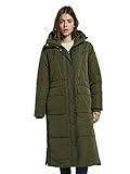 Seitliche Schlitze am Bund TOM TAILOR Denim Damen Polster Jacke, 24008-Deep Olive Green, L