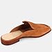 Suede Mules for Women Square Toe Slip On Loafers Flats Low Heel Backless Slide Shoes for Casual Fashion Party Work (Brown,8.5)