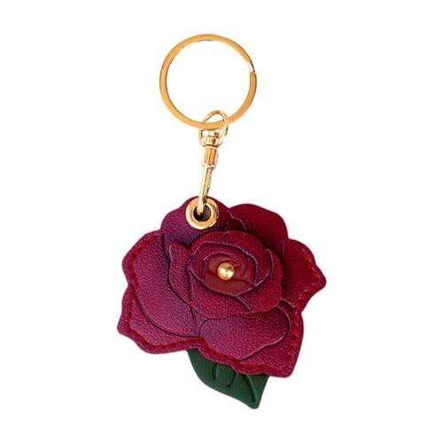 Porte-clés en Forme de - Forme De Rose En Cuir PU Tendance - Pendentifs Floraux Décoratifs de Sac à Main - Pour Les Et Les Adultes Fourre-Tout Cartable...