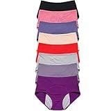 JosuE Upgrade High Waist Leak Proof Panties, 8 Pack Leak Proof Plus Size Women's Panties(8 Color, 2XL)