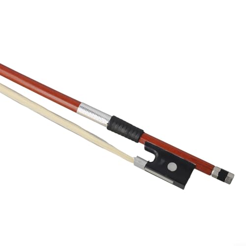 KoiLykke Beginner Violin Bow Made of for Red Sandalwood and White Horsehair Compatible with 1/4 1/8 1/10 Violins Straight Arch Design(1/4)