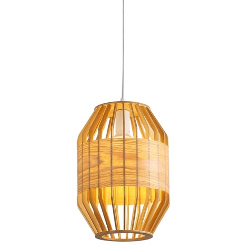 Chandelier en bois fait à la main suspension lanterne design épuré