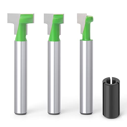 Meiggtool 3Pcs Keyhole Router Bit Set 1/4 Inch Shank -5/16, 3/8 & 1/2 Inch Blade Diameter Woodworking Tool #TOP11