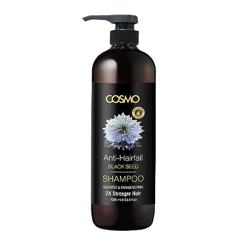 CD COSMO DESIGNS Beauty Black Seed Anti Hair Fall Shampoo 1000ml 33.8 Fl.oz for Men & Women, 2x Stronger Hairs, Shampoos, Parabens Free, Sulfates Free, Haircare, for All Hairs Type