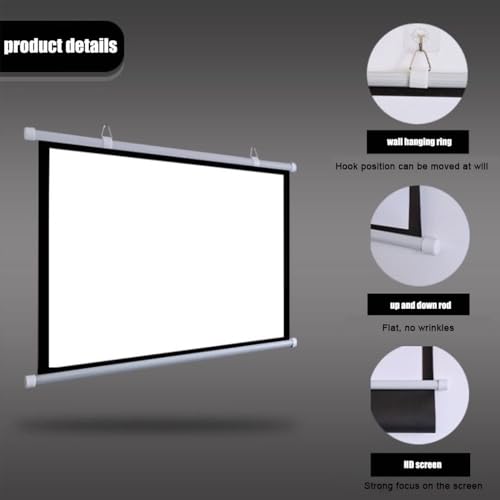 Pantalla manual enrollable 72 pulgadas 16:9 para proyector miniatura 4