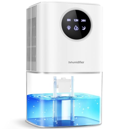 Jnchdghwa Deshumidificador Silencioso con Apagado Automático, 1700 Ml, para el Hogar, con Temporizador LED de 7 Colores para Dormitorio y Baño, Enchufe Europeo.