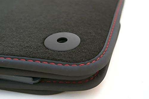 kh Teile Fußmatten Velours passend für Q5 SQ5 8R Sport Design, Rote Steppnaht Keder, Premium...