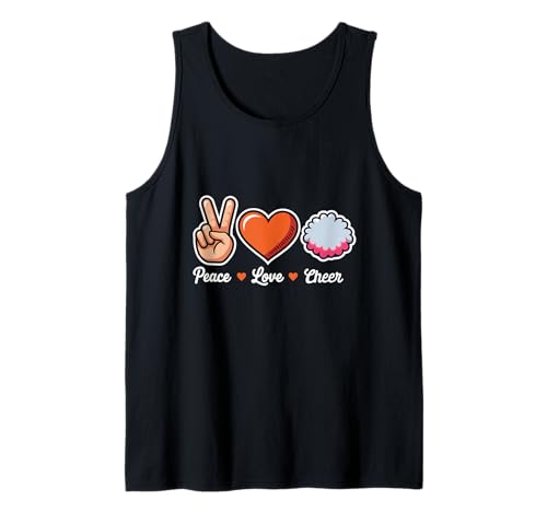 Peace Love Cheer Funny Cheer Squad Vibes Tank Top