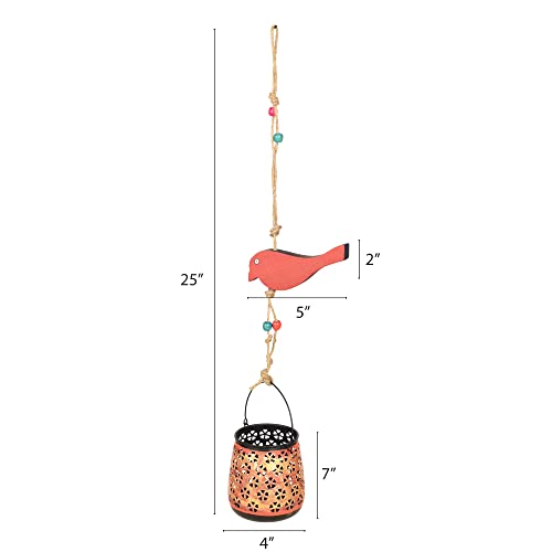 Image of AAKRITI ART CREATIONS Handcrafted Cardinal Bird Feeder