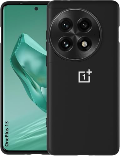 Image of MOBILOVE Back Cover Case for OnePlus 13 5G | Pure Liquid Soft Matte Silicone Case with Logo and Comes with Camera and Screen Protection Back Cover for OnePlus 13 5G (Black)