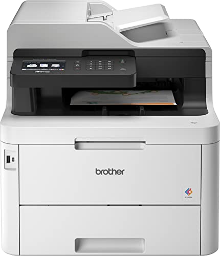 Brother MFC-L2710DW All-in-One Wireless Monochrome Laser Printer for Home Office, White - Print Copy Scan Fax - 32 ppm, 2400 x 600 dpi, 50-Sheet ADF, Auto Duplex Printing, Voice Activated, Ethernet