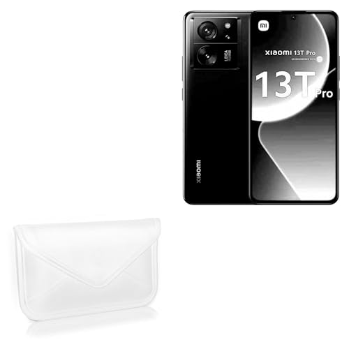 BoxWave Case Compatible with Xiaomi 13T Pro - Elite Leather Messenger Pouch, Synthetic Leather Cover Case Envelope Design - Ivory White