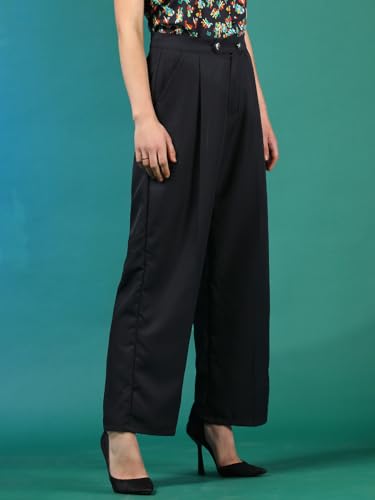Image of KOTTY Women's High Waist Pleated Wide Leg Trousers