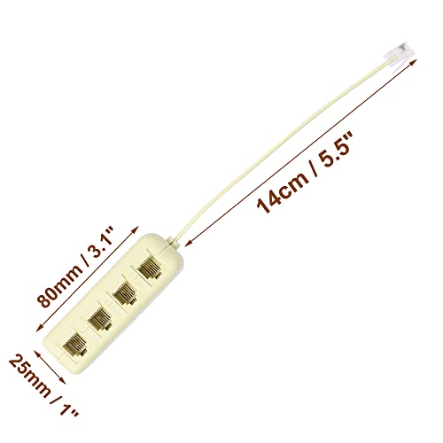 Divisor Telefónico RJ11 1 Macho a 4 Hembra Beige miniatura 2