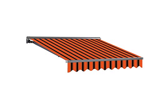 Markisentuch Mit Volant, Wasserabweisend – Orange & Weiß, 500x300 Cm (passend Für 5x3 M Rahmen), Polyester