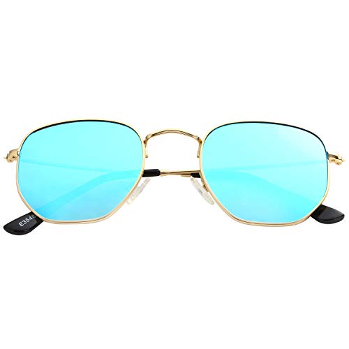 Image of Kursan Small Round Metal Polarized Sunglasses for Men Women Mirrored Lens Classic Circle Sun Glasses