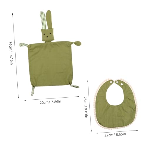 VICASKY Newborn Bedtime Set Cotton Security Blanket Bandana Bib Hair Ties Essential Girls for Birth Announcements and Moms2