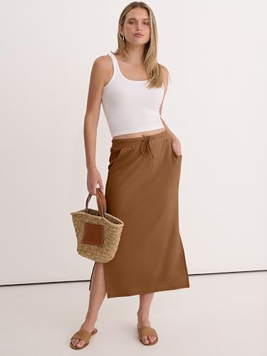 Image of ANRABESS Casual Maxi Skirts for Women, High Waist, Summer, Drawstring, Ideal for Daily Wear, Office & Weekend Outings 2026