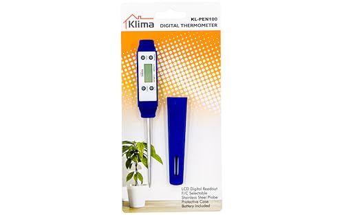Klima High-Precision Pen-Type Instant Read Cooking Thermometer, for BBQ, HVAC, and More
