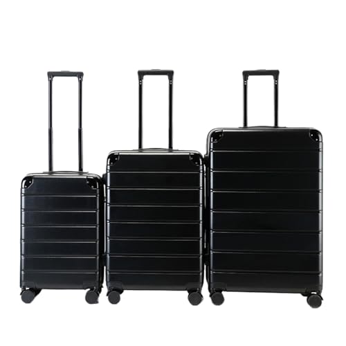 QWAXTRIW Suitcase Set Luggage Set Three Sizes Silent Universal Wheel Wheely Case Boarding Case Travel Case (Black, 14 in + 20 in + 24 in + 28 in)