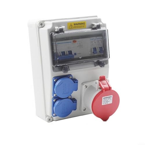 EXTRWORY Outdoor Electrical Box, Waterproof Distribution Box, Construction Kit, Electrical Connection Box, IP65 Distribution Box with Residual Current Circuit Breaker