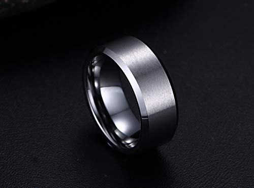 PJ JEWELRY 8mm Tungsten Carbide Wicca Pagan Triple Moon Goddess Wedding Bands Engagement Ring for Men Women