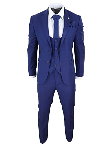 Costume 3 pièces pour homme avec veste à revers cranté gilet et pantalon de smoking chic