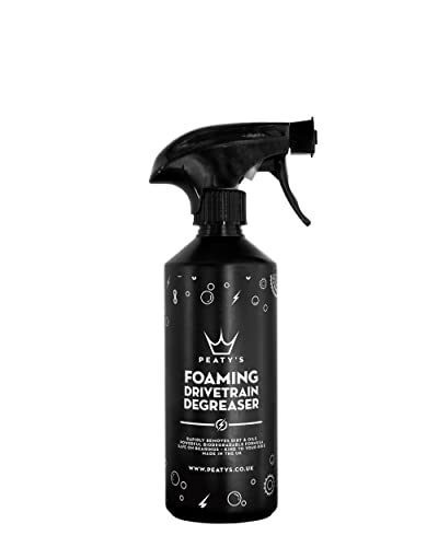 Peatys Foaming Drivetrain Bike Degreaser - High-Strength Drivetrain Cleaner & Chain Degreaser Spray Biodegradable Bike Cleaner Safe on Waterproof Grease & E-Bikes Mountain & Road Bicycle 500 ml