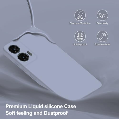 Image of DIZORO Microfiber Candy Case for Motorola Edge 50 Fusion Smooth Touch Cushion Liquid Soft Silicone Gel Rubber Phone Cases Non-Slip Full Body Protective Shockproof Back Cover case Lavender Grey