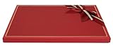 Emartbuy Boîte cadeau luxe rouge fine avec bordure dorée et ruban satiné - Emballage éléga...