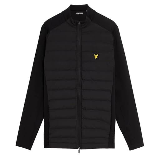 Lyle & Scott Mens Hybrid Quilted Full Zip Modern Jacket - Jet Black - XL