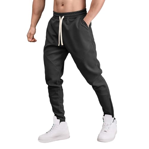 Pantalones de forro polar para hombre, ajustados, versátiles con forro polar, pantalones minimalistas, clásicos, gruesos, duraderos, casuales, para invierno, Negro, XL