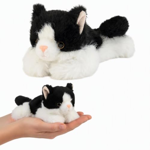 Image of JeyFefv Black Cat Plush, 19 cm Soft Fabric Decorative Accent