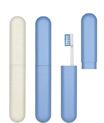 Zahnbürstenetui 2er-Pack, zahnbürsten etui, Umweltfreundlich, Reisefreundlich, Leicht, tragbar und platzsparend, robust, sturzsicher und wiederverwendbar