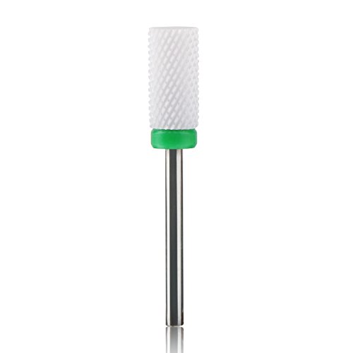 Segbeauty 3/32" Professional Ceramic Nail Drill Bit, Coarse Size for Removing Nail, Pro Nail Art Tools with Large White Barrel Round Top, Stainless Steel Shank for Nail Care Nail Salon