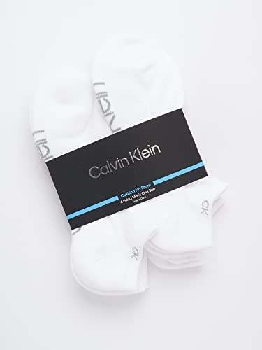 Image of Calvin Klein Mens No Show Socks - 6 Pack Soft Cotton Blend Cushioned Athletic Low Cut Socks for Men for Sports and Running