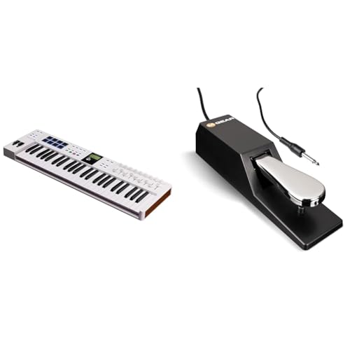 Clavier contrôleur MIDI Arturia KeyLab Essential 49 mk3 et sa pédale de sustain universelle M-Audio
