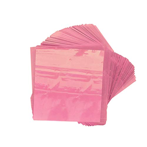Oasis Supply Twistable Cellophane Wrappers for Candy, Holds Tight, for All Soft or Hard Candies, 4 x 4 500 Sheets, Pink