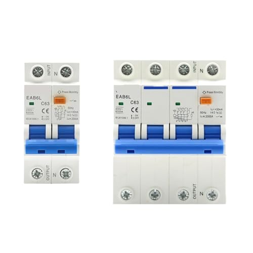 Protector contra cortocircuitos RCBO 4P 63A con corte automático por corriente residual