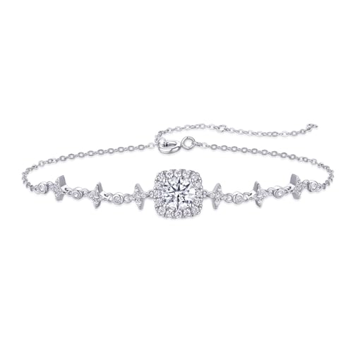 Bracelet moissanite femme bijoux argent chaîne rivière de luxe
