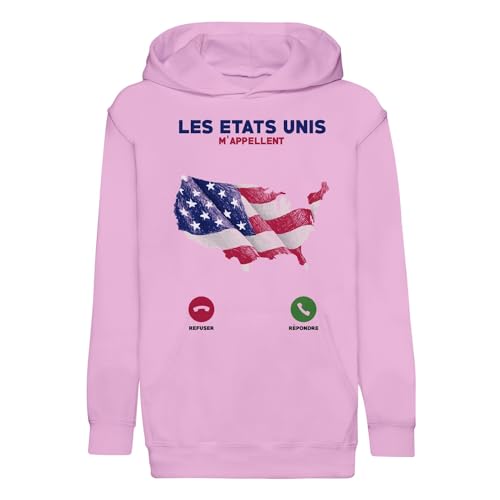 Sweat à capuche enfant motif États-Unis et New York de qualité premium