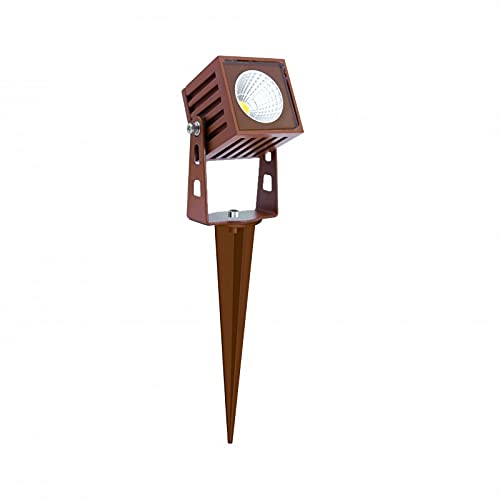 Beneito Faure Zas Square Mini Adjustable LED Light Outdoor Light Floodlight with Ground Spike - Corten