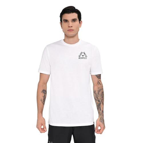 Under Armour Men's Project Rock Short Sleeve T Shirt, (100) White/Black/Team Royal, 5X-Large
