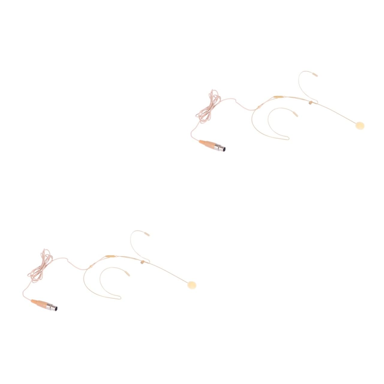 NULYLU 2pcs Ergonomic Headset Microphone Condenser Mic for Voice Amplifier 3 Pin Connector Stylish for Singing Teaching