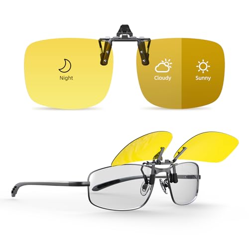 Gafas de conducción nocturna fotocromáticas antirreflejos Goiteia con clip 1