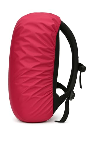 Image of Waterproof Nylon Backpack Rain & Dust Cover for 35L-50L Bags | Travel, Trekking, Hiking Bag Cover with Carry Pouch | Adjustable School & Luggage Cover (Pink -1 Pc)